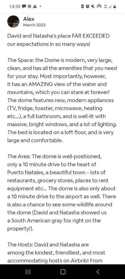 Dome With Stunning Glacier & Mountain Views Puerto Natales Exterior foto
